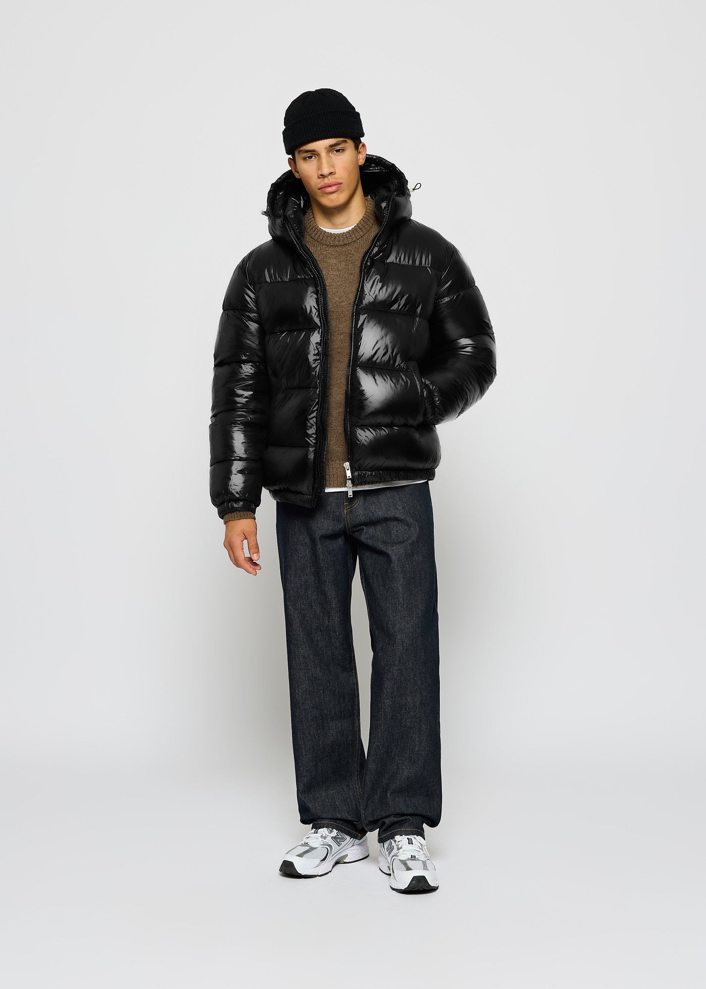 Glossy Puffer Jacke + Gratis Mütze