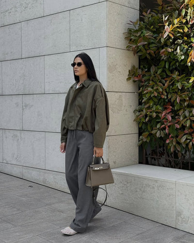 Lara Wildleder Bomberjacke