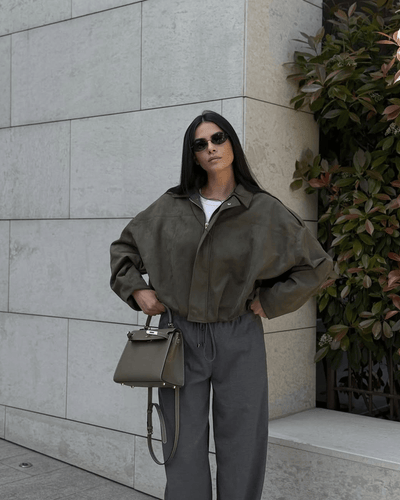 Lara Wildleder Bomberjacke