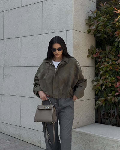 Lara Wildleder Bomberjacke