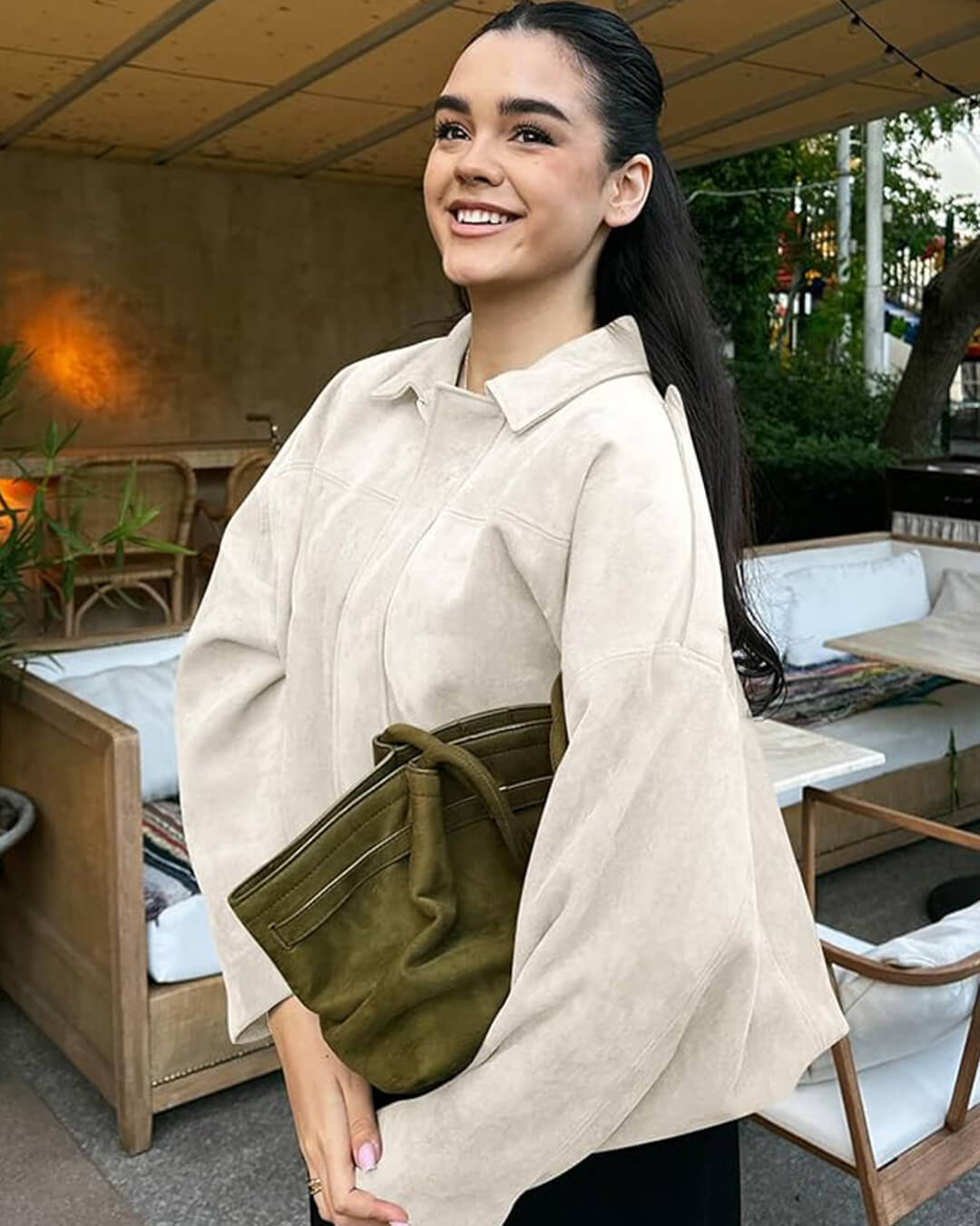 Lara Wildleder Bomberjacke