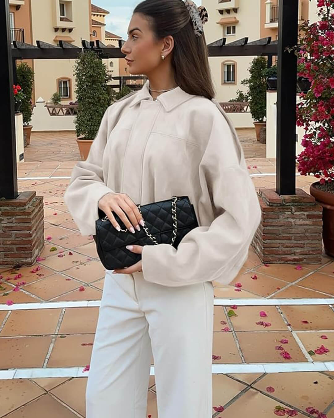 Lara Wildleder Bomberjacke