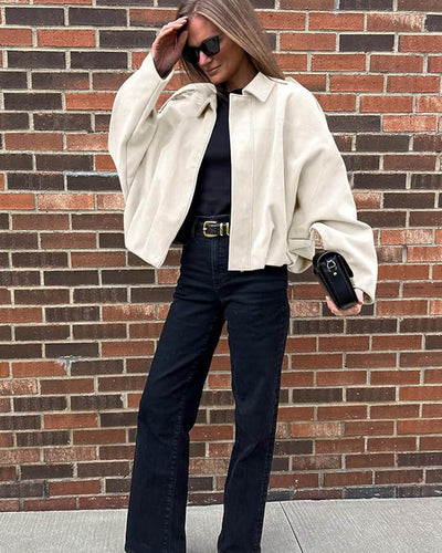 Lara Wildleder Bomberjacke