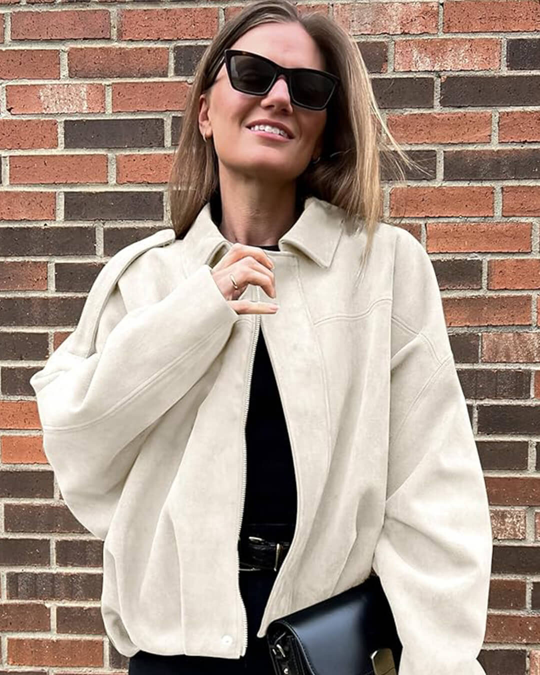 Lara Wildleder Bomberjacke