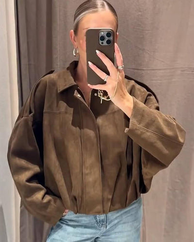 Lara Wildleder Bomberjacke