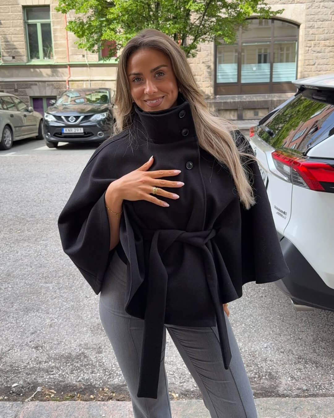 Marianne Cape-Jacke mit Gürtel