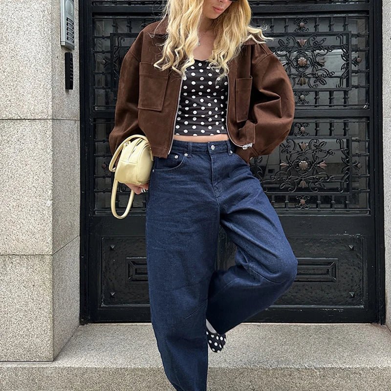 Nora Wildleder Bomberjacke