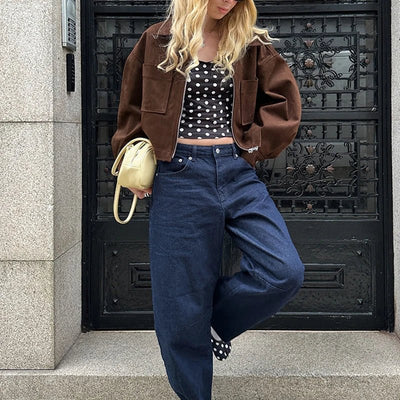 Nora Wildleder Bomberjacke