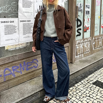 Nora Wildleder Bomberjacke