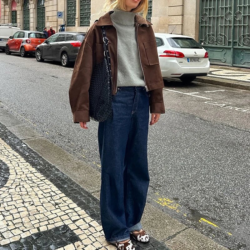 Nora Wildleder Bomberjacke