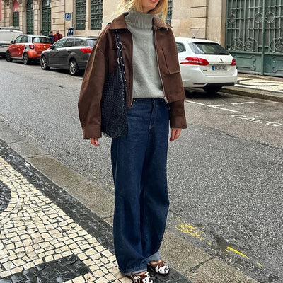 Nora Wildleder Bomberjacke