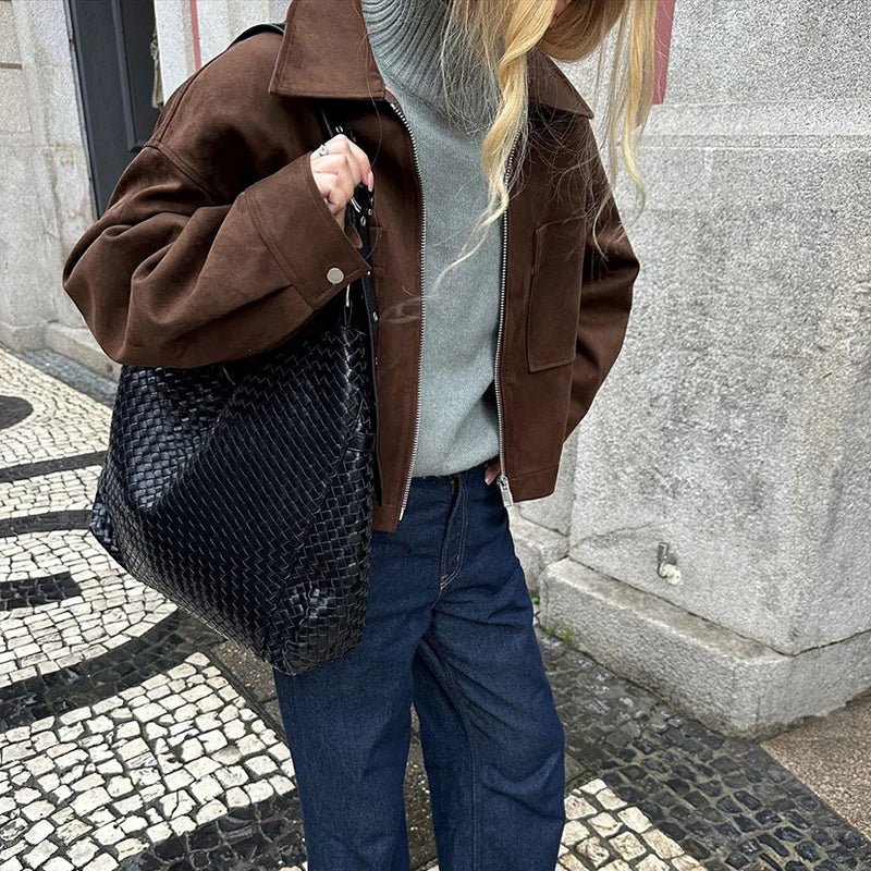 Nora Wildleder Bomberjacke