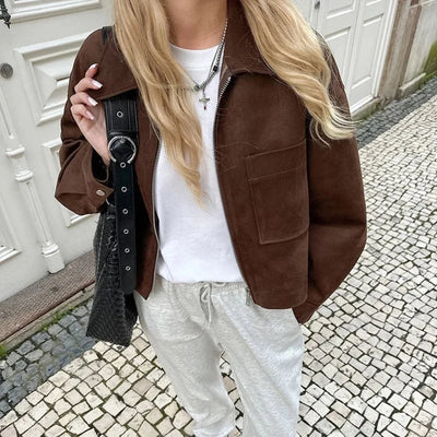 Nora Wildleder Bomberjacke