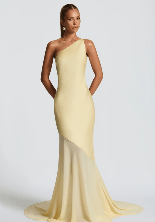 Velnoir™ Aléthea Asym Maxi Dress