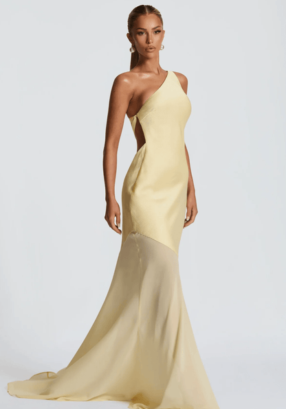 Velnoir™ Aléthea Asym Maxi Dress