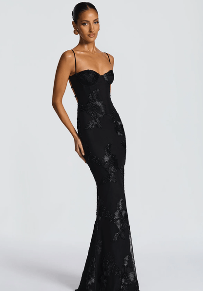 Velnoir™ Lysianné Fleur Maxi Dress