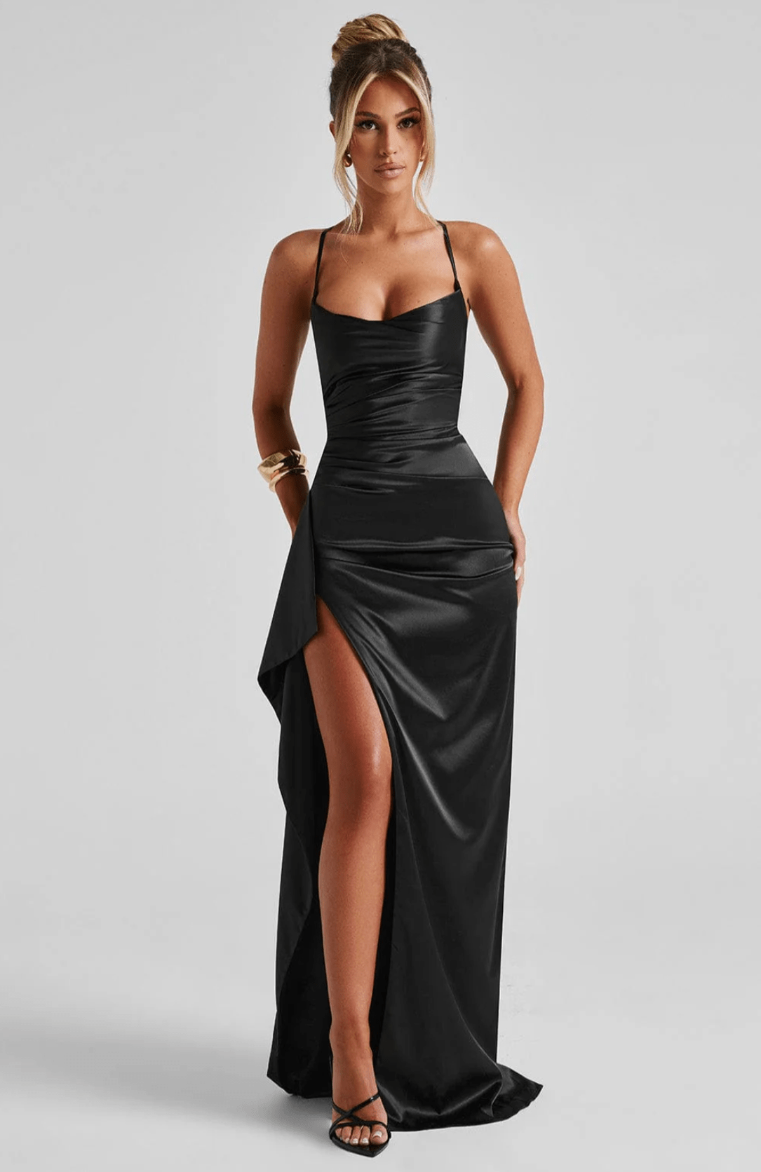 Velnoir™ Satinée Élise Maxi Dress